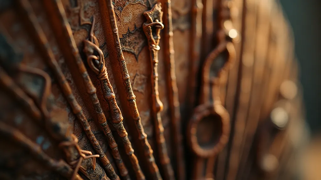 Close-up of an antique accordion's repaired bellows.