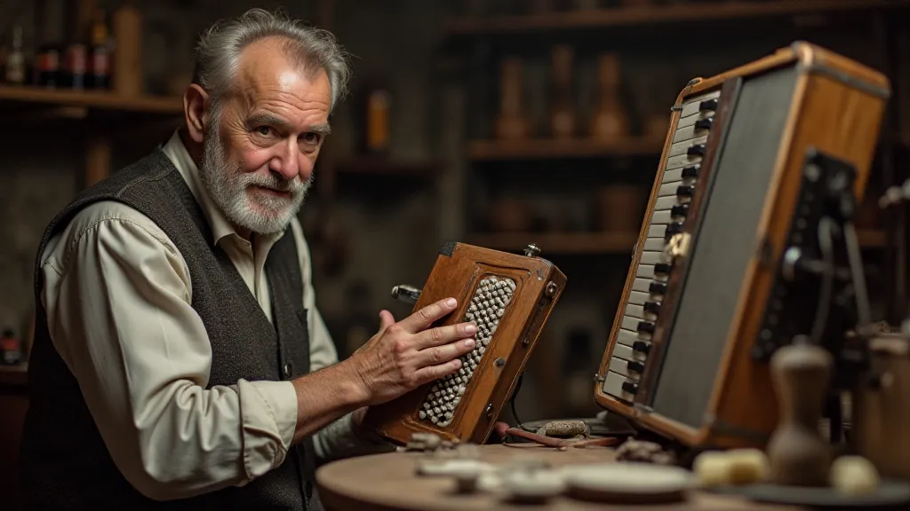 Accordion maker at work
