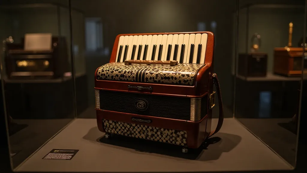 Restored accordion in a museum