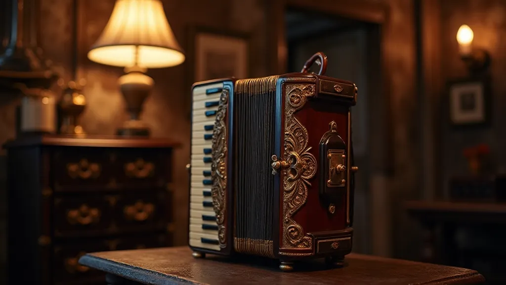 Finished antique accordion
