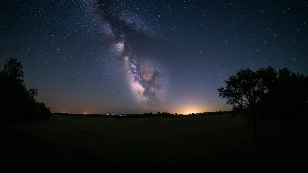 Milky Way over a landscape
